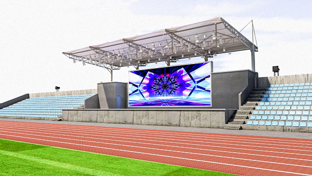 成都鷹皇科技承建眉山東辰國際學校體育場戶外燈光音響LED顯示屏工程項目竣工